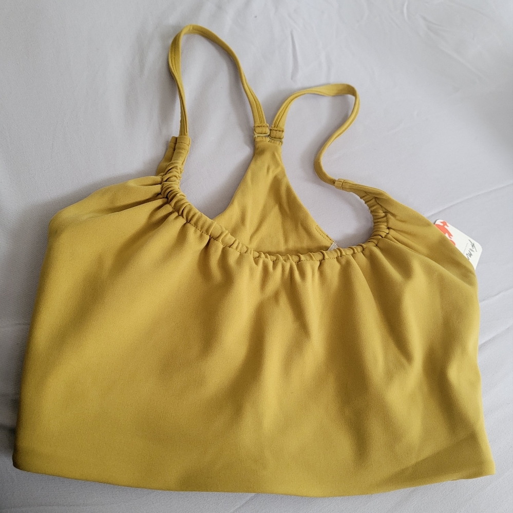 FP Movement by Free People Mustard Yellow Athletic Crop Tank